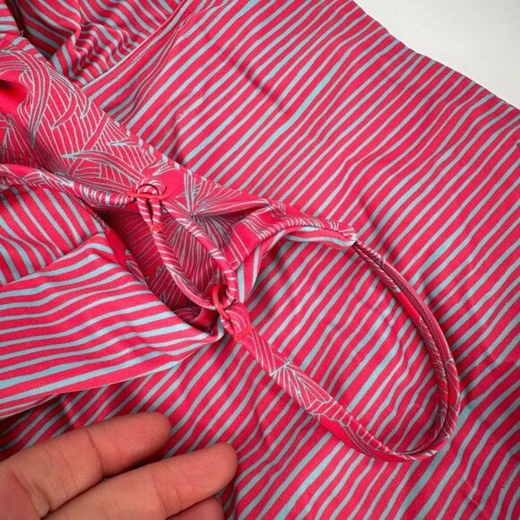 prAna Women’s Jess One-Piece Swimsuit Tropical Pink Teal Strappy stripes medium - Picture 10 of 13